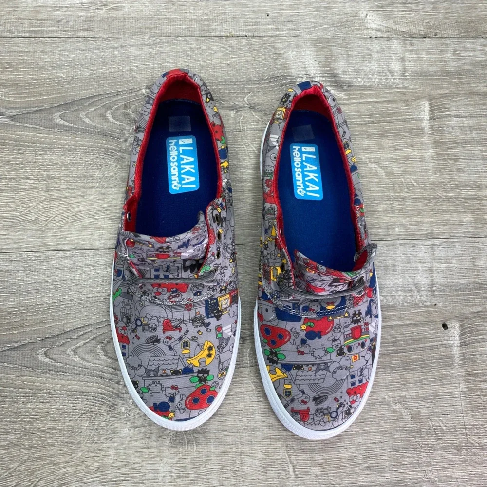 Lakai Camby Skate Shoes Mens 10 Grey Hello Sanrio Character Print Sneakers